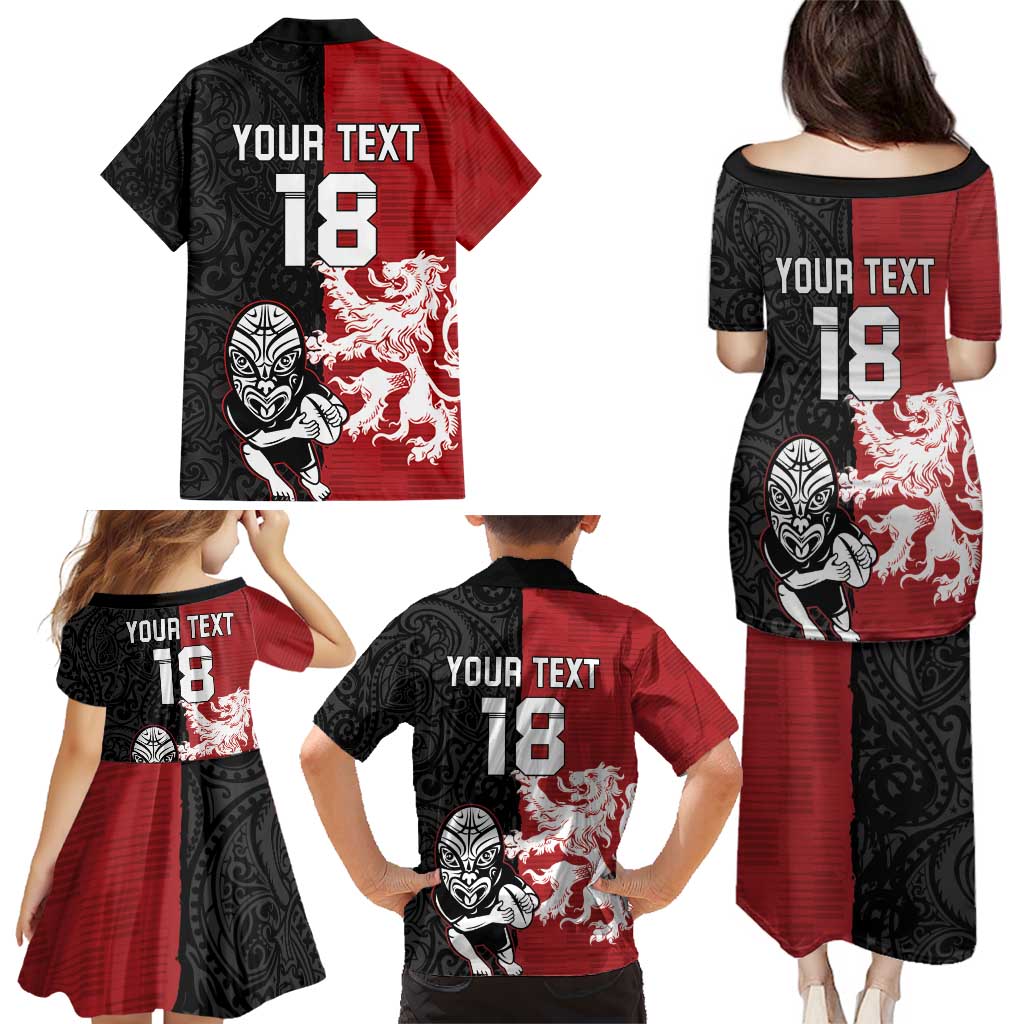 Custom British Lions New Zealand Family Matching Puletasi and Hawaiian Shirt Unique Style - Polynesian Pride