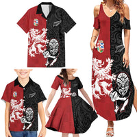 Custom British Lions New Zealand Family Matching Summer Maxi Dress and Hawaiian Shirt Unique Style LT18 - Polynesian Pride