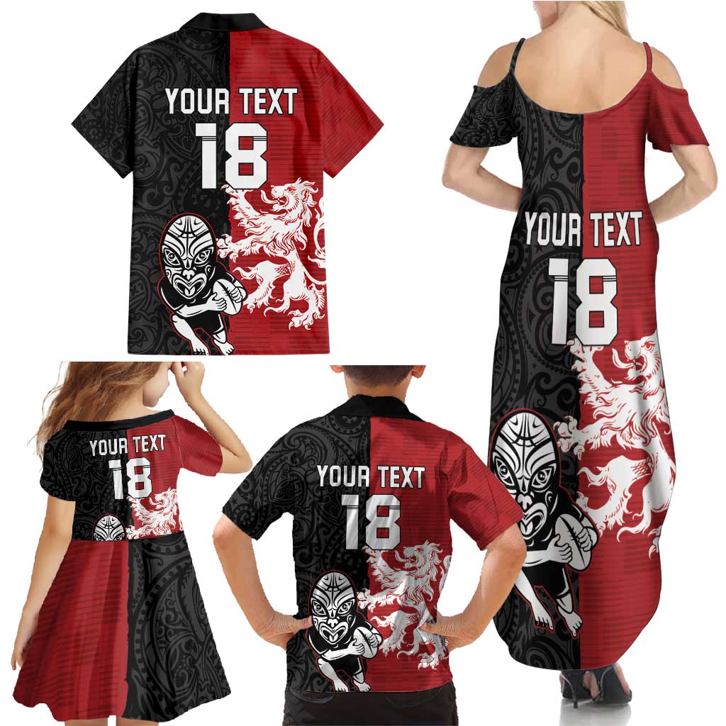 Custom British Lions New Zealand Family Matching Summer Maxi Dress and Hawaiian Shirt Unique Style LT18 - Polynesian Pride