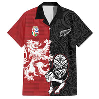 Custom British Lions New Zealand Family Matching Summer Maxi Dress and Hawaiian Shirt Unique Style LT18 Dad's Shirt - Short Sleeve Red - Polynesian Pride