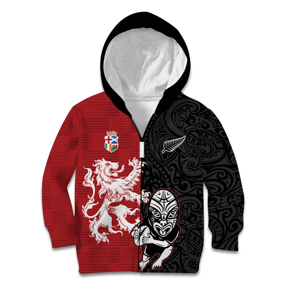 Custom British Lions New Zealand Kid Hoodie Unique Style - Polynesian Pride