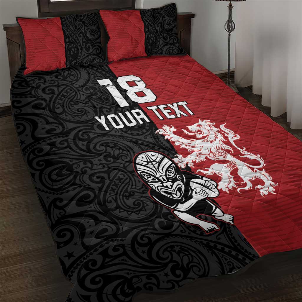 Custom British Lions New Zealand Quilt Bed Set Unique Style - Polynesian Pride