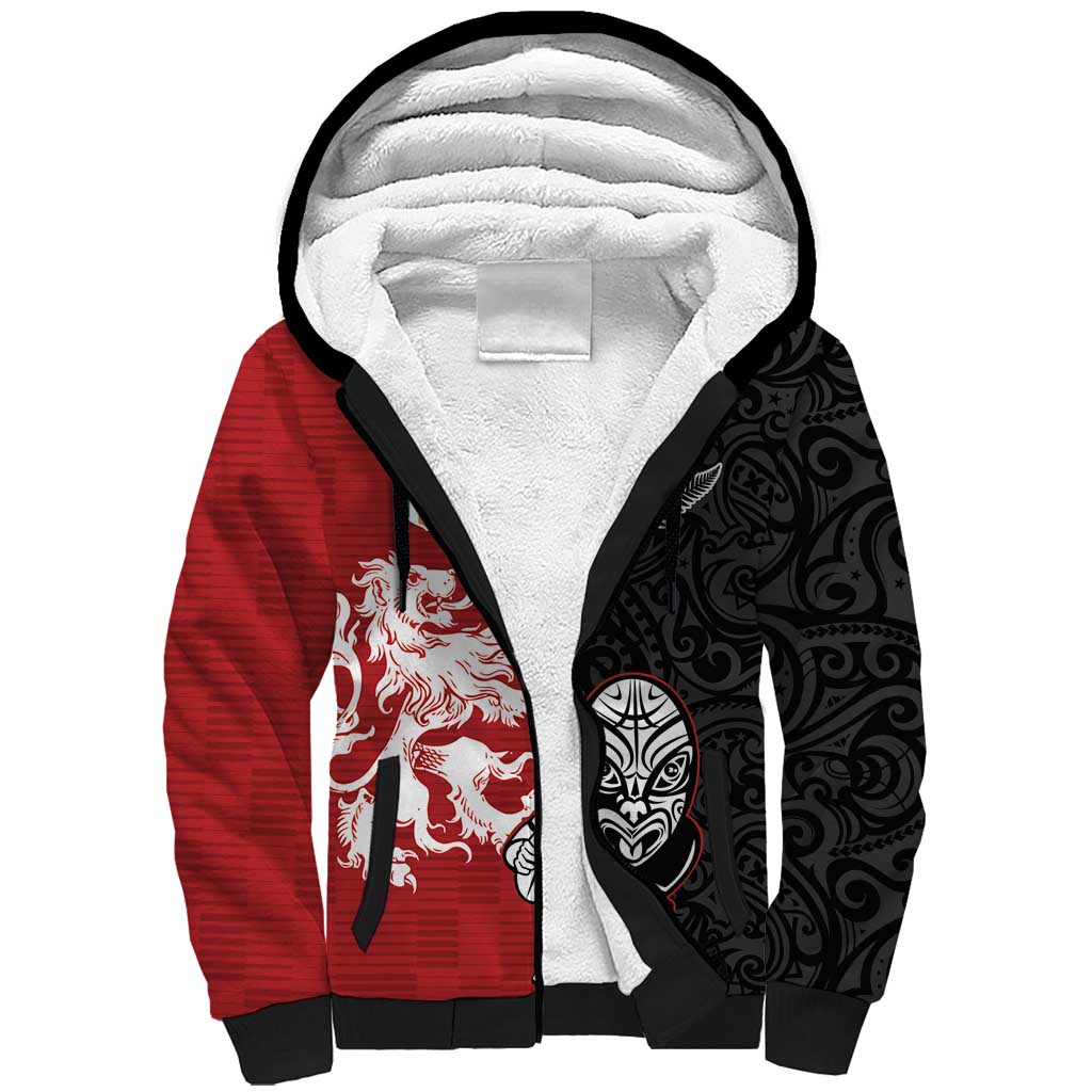 Custom British Lions New Zealand Sherpa Hoodie Unique Style - Polynesian Pride