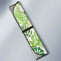 Green Aloha Hawaiian Auto Sun Shade Monstera Hibiscus Tropical Pattern LT19 - Polynesian Pride