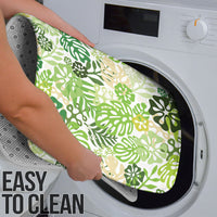 Green Aloha Hawaiian Bathroom Set Monstera Hibiscus Tropical Pattern LT19 - Polynesian Pride
