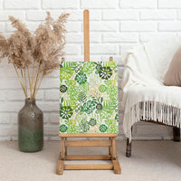 Green Aloha Hawaiian Canvas Wall Art Monstera Hibiscus Tropical Pattern LT19 - Polynesian Pride