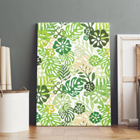 Green Aloha Hawaiian Canvas Wall Art Monstera Hibiscus Tropical Pattern LT19 - Polynesian Pride