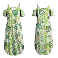 Green Aloha Hawaiian Couples Matching Summer Maxi Dress and Hawaiian Shirt Monstera Hibiscus Tropical Pattern LT19 - Polynesian Pride