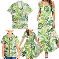 Green Aloha Hawaiian Family Matching Summer Maxi Dress and Hawaiian Shirt Monstera Hibiscus Tropical Pattern LT19 - Polynesian Pride