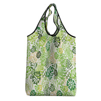 Green Aloha Hawaiian Grocery Bag Monstera Hibiscus Tropical Pattern LT19 - Polynesian Pride