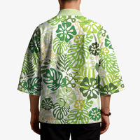 Green Aloha Hawaiian Kimono Monstera Hibiscus Tropical Pattern LT19 - Polynesian Pride
