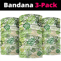 Green Aloha Hawaiian Neck Gaiter Monstera Hibiscus Tropical Pattern LT19 package One Size: 25*50cm Green - Polynesian Pride