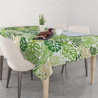 Green Aloha Hawaiian Tablecloth Monstera Hibiscus Tropical Pattern LT19 - Polynesian Pride
