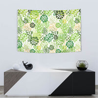 Green Aloha Hawaiian Tapestry Monstera Hibiscus Tropical Pattern LT19 - Polynesian Pride