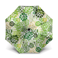 Green Aloha Hawaiian Umbrella Monstera Hibiscus Tropical Pattern LT19 One Size Folded 11.42 inch Opened Diameter 37.4 inch Green - Polynesian Pride