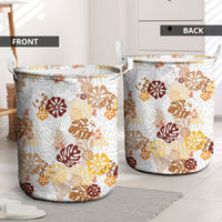 Brown Aloha Hawaiian Laundry Basket Monstera Hibiscus Tropical Pattern LT19 - Polynesian Pride