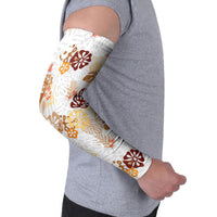 Brown Aloha Hawaiian Arm Sleeves Monstera Hibiscus Tropical Pattern LT19 - Polynesian Pride