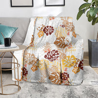 Brown Aloha Hawaiian Blanket Monstera Hibiscus Tropical Pattern LT19 - Polynesian Pride