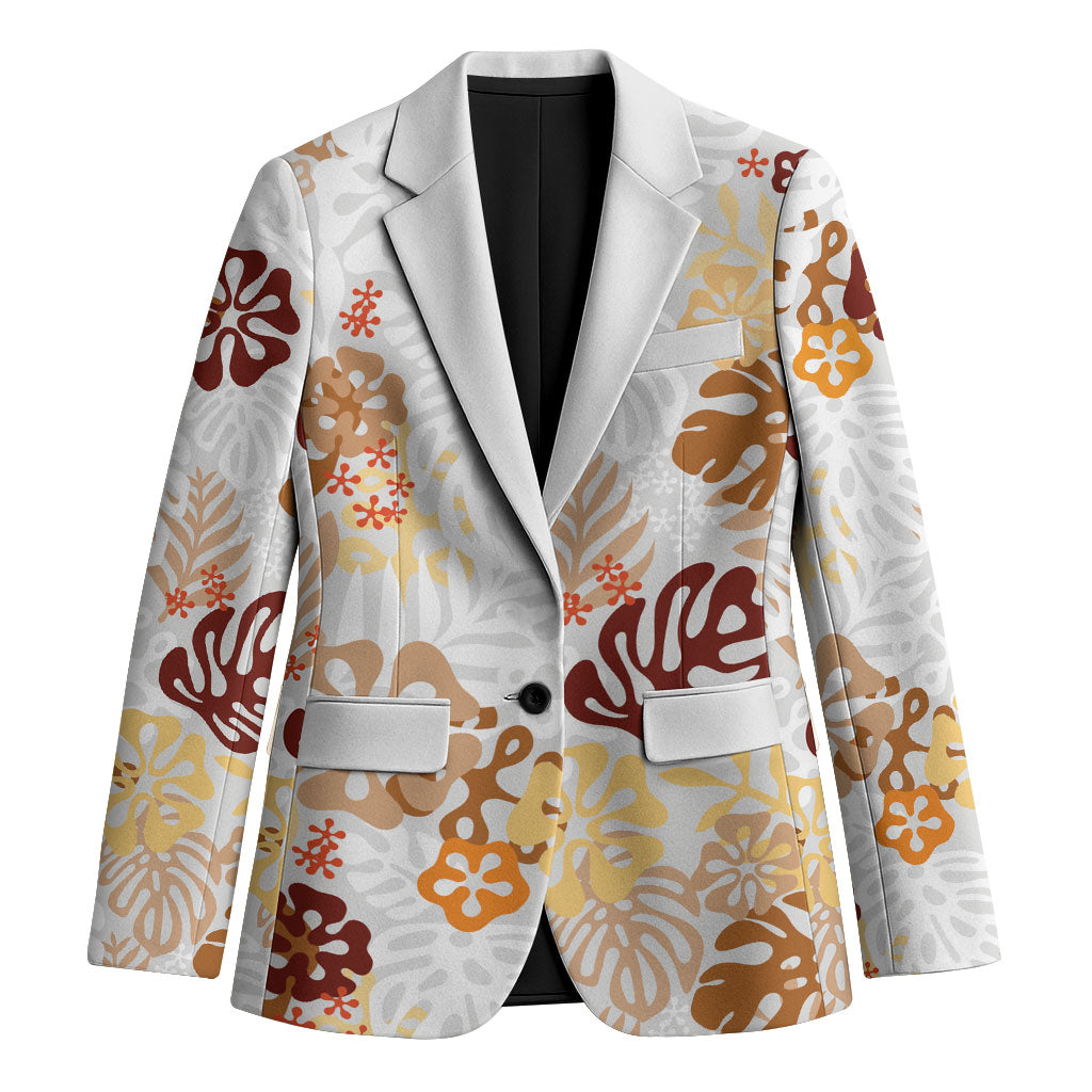 Brown Aloha Hawaiian Blazer Monstera Hibiscus Tropical Pattern LT19 Unisex Brown - Polynesian Pride