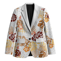 Brown Aloha Hawaiian Blazer Monstera Hibiscus Tropical Pattern LT19 Unisex Brown - Polynesian Pride