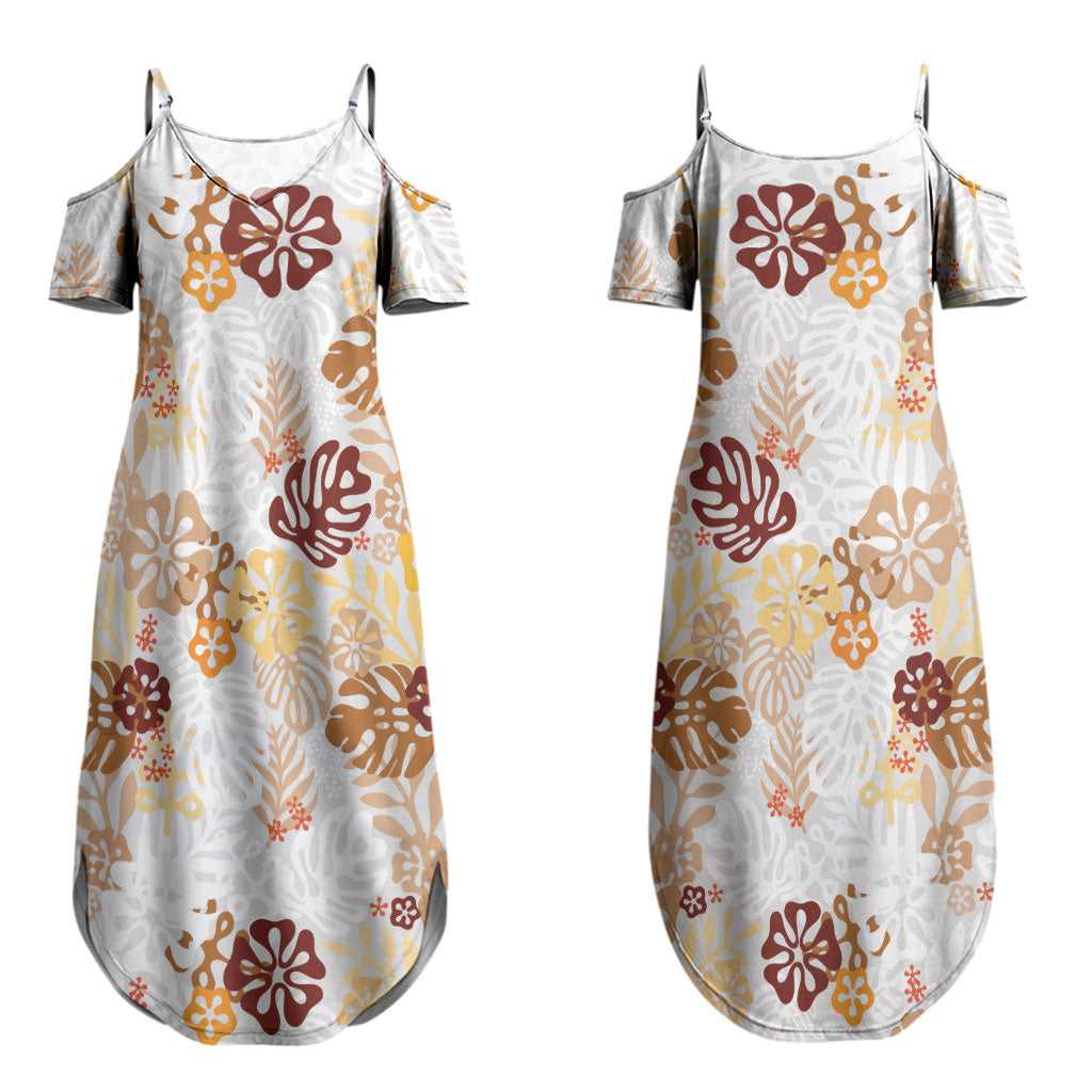 Brown Aloha Hawaiian Couples Matching Summer Maxi Dress and Hawaiian Shirt Monstera Hibiscus Tropical Pattern LT19 - Polynesian Pride