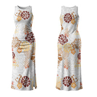 Brown Aloha Hawaiian Couples Matching Tank Maxi Dress and Hawaiian Shirt Monstera Hibiscus Tropical Pattern LT19 - Polynesian Pride