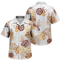 Brown Aloha Hawaiian Family Matching Summer Maxi Dress and Hawaiian Shirt Monstera Hibiscus Tropical Pattern LT19 Son's Shirt Brown - Polynesian Pride