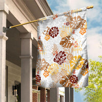 Brown Aloha Hawaiian Garden Flag Monstera Hibiscus Tropical Pattern LT19 House Flag Brown - Polynesian Pride