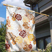 Brown Aloha Hawaiian Garden Flag Monstera Hibiscus Tropical Pattern LT19 - Polynesian Pride