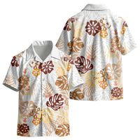Brown Aloha Hawaiian Kid Hawaiian Shirt Monstera Hibiscus Tropical Pattern