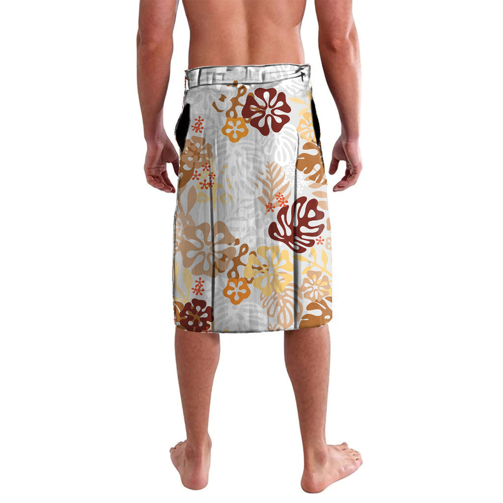 Brown Aloha Hawaiian Lavalava Monstera Hibiscus Tropical Pattern LT19 - Polynesian Pride