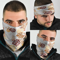 Brown Aloha Hawaiian Neck Gaiter Monstera Hibiscus Tropical Pattern LT19 - Polynesian Pride