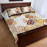 Brown Aloha Hawaiian Quilt Bed Set Monstera Hibiscus Tropical Pattern LT19 - Polynesian Pride