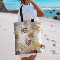 Brown Aloha Hawaiian Tote Bag Monstera Hibiscus Tropical Pattern LT19 - Polynesian Pride