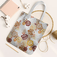 Brown Aloha Hawaiian Tote Bag Monstera Hibiscus Tropical Pattern LT19 White Strap One Size Brown - Polynesian Pride