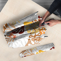 Brown Aloha Hawaiian Umbrella Monstera Hibiscus Tropical Pattern LT19 - Polynesian Pride
