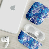 Blue Aloha Hawaiian AirPods Case Monstera Hibiscus Tropical Pattern LT19 - Polynesian Pride