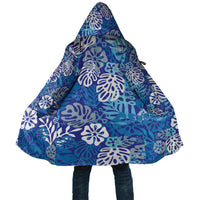 Blue Aloha Hawaiian Cloak Monstera Hibiscus Tropical Pattern LT19 Unisex Blue - Polynesian Pride