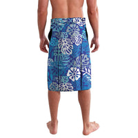Blue Aloha Hawaiian Lavalava Monstera Hibiscus Tropical Pattern LT19 - Polynesian Pride
