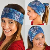 Blue Aloha Hawaiian Neck Gaiter Monstera Hibiscus Tropical Pattern LT19 - Polynesian Pride