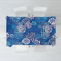 Blue Aloha Hawaiian Tablecloth Monstera Hibiscus Tropical Pattern LT19 Blue - Polynesian Pride