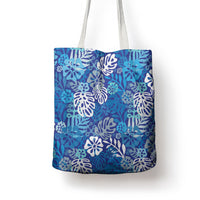 Blue Aloha Hawaiian Tote Bag Monstera Hibiscus Tropical Pattern LT19 - Polynesian Pride
