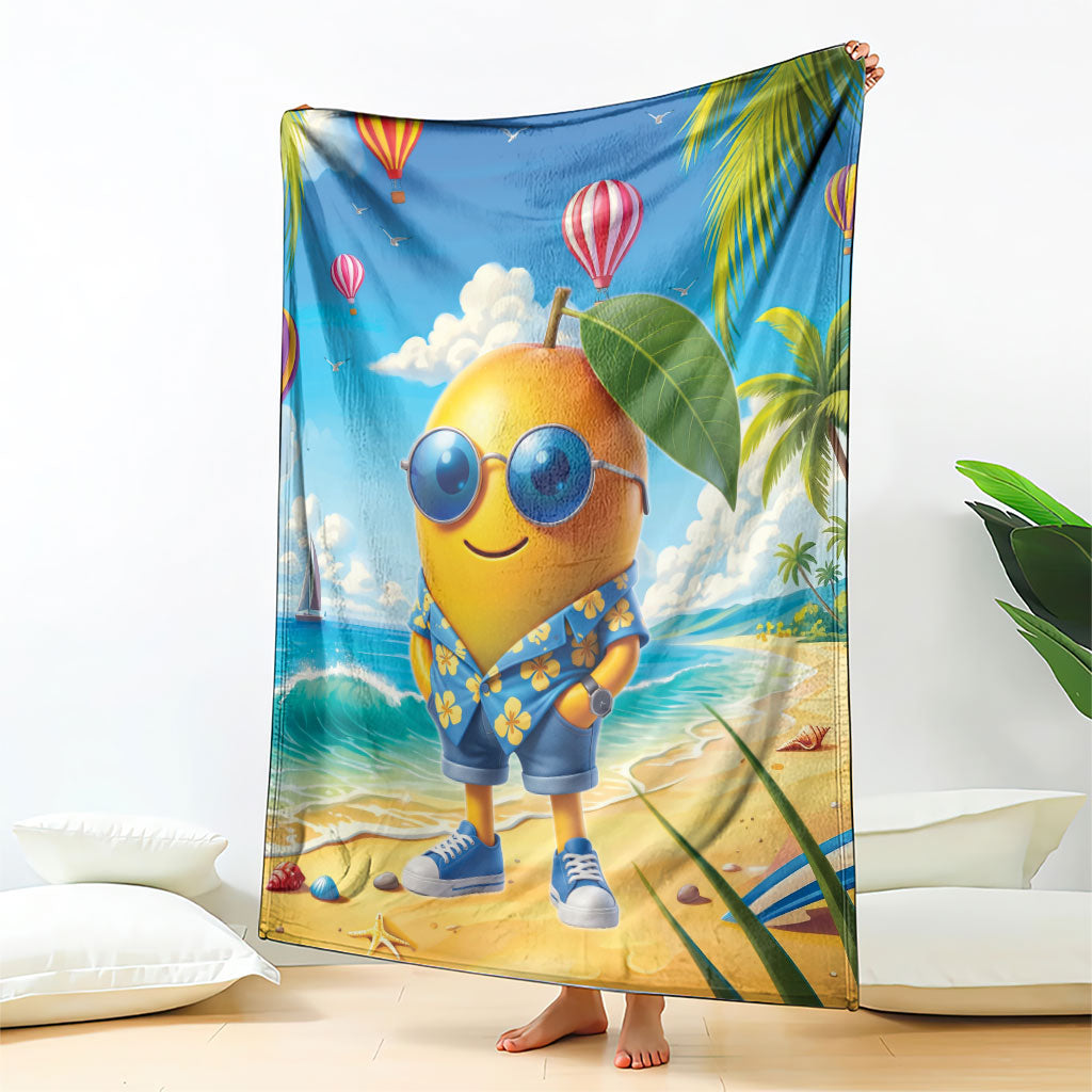 Funny Hawaii Mango Blanket Tropical Summer Beach Mascot Vacation LT19 - Polynesian Pride