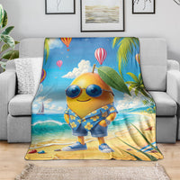 Funny Hawaii Mango Blanket Tropical Summer Beach Mascot Vacation LT19 - Polynesian Pride