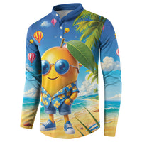 Funny Hawaii Mango Button Sweatshirt Tropical Summer Beach Mascot Vacation LT19 - Polynesian Pride