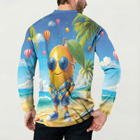 Funny Hawaii Mango Button Sweatshirt Tropical Summer Beach Mascot Vacation LT19 - Polynesian Pride