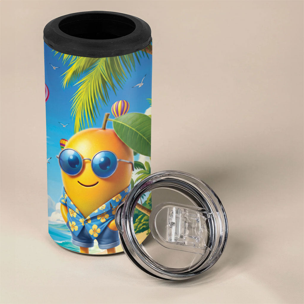 Funny Hawaii Mango 4 in 1 Can Cooler Tumbler Tropical Summer Beach Mascot Vacation LT19 - Polynesian Pride
