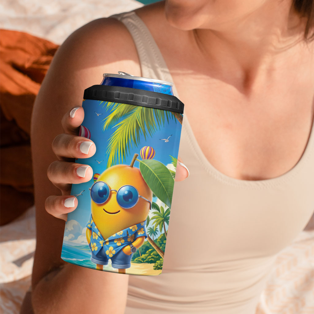 Funny Hawaii Mango 4 in 1 Can Cooler Tumbler Tropical Summer Beach Mascot Vacation LT19 - Polynesian Pride