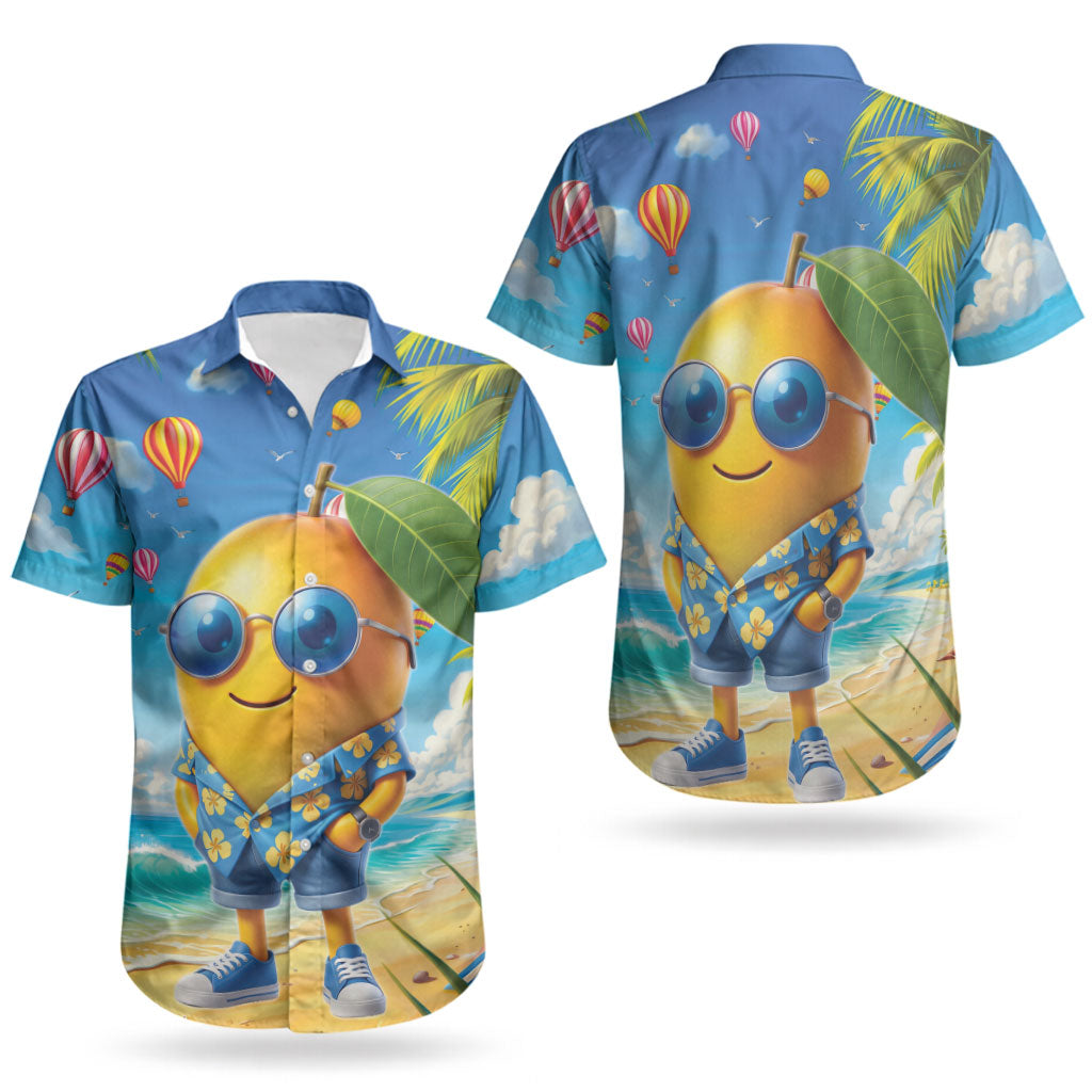 Funny Hawaii Mango Couples Matching Short Sleeve Bodycon Dress and Hawaiian Shirt Tropical Summer Beach Mascot Vacation LT19 - Polynesian Pride