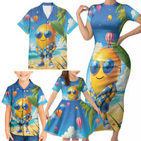 Funny Hawaii Mango Family Matching Short Sleeve Bodycon Dress and Hawaiian Shirt Tropical Summer Beach Mascot Vacation LT19 - Polynesian Pride